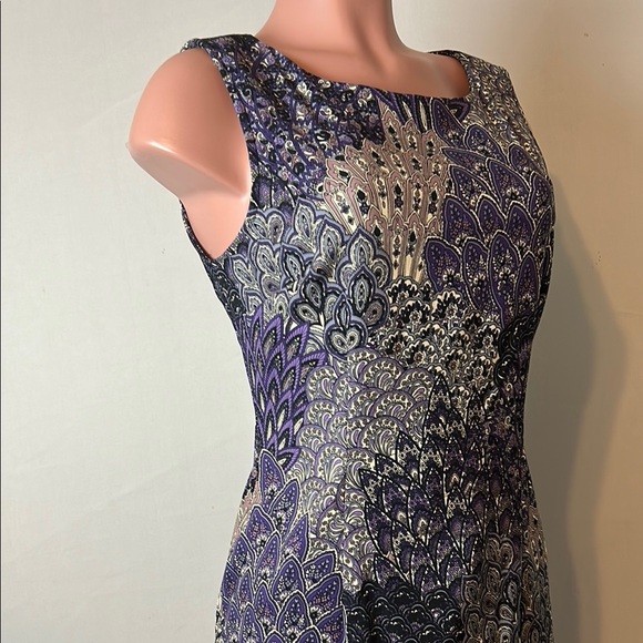 CONNECTED Women’s Paisley Floral Print Sleeveless Sheath Dress Sz 10 - Picture 2 of 11